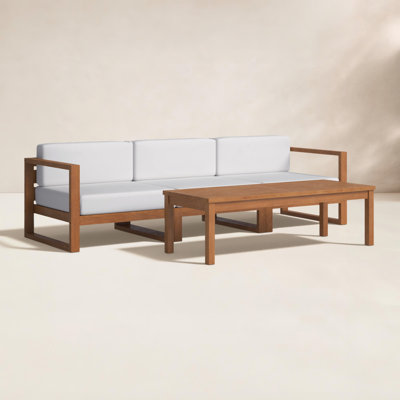Upland 3-Person Teak Patio Seating Group