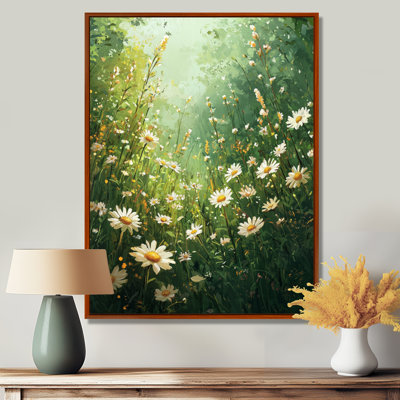 «White Country Daisies Dream» - Art mural marguerites