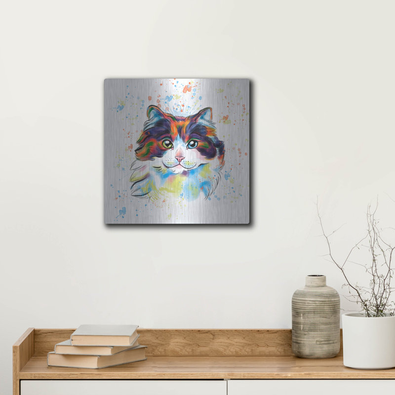 «Luxury Watercolor Maine Coon Cat» par Furbaby Affiliates, H 12 po x l 12 po