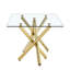 Table de salle à manger rectangulaire en verre trempé transparent 71 po Adella