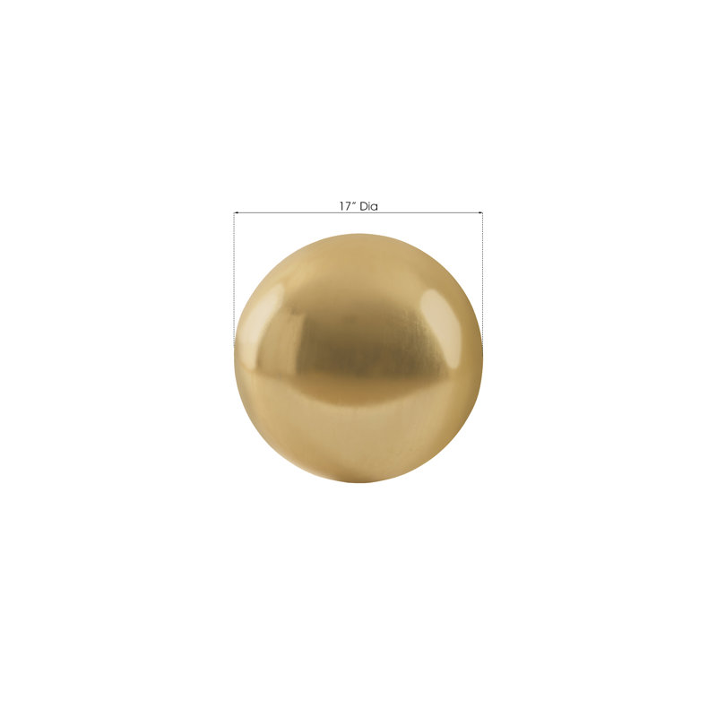 Floor Ball Sculpture, Gold Leaf, 17" H x 17" W x 17" D