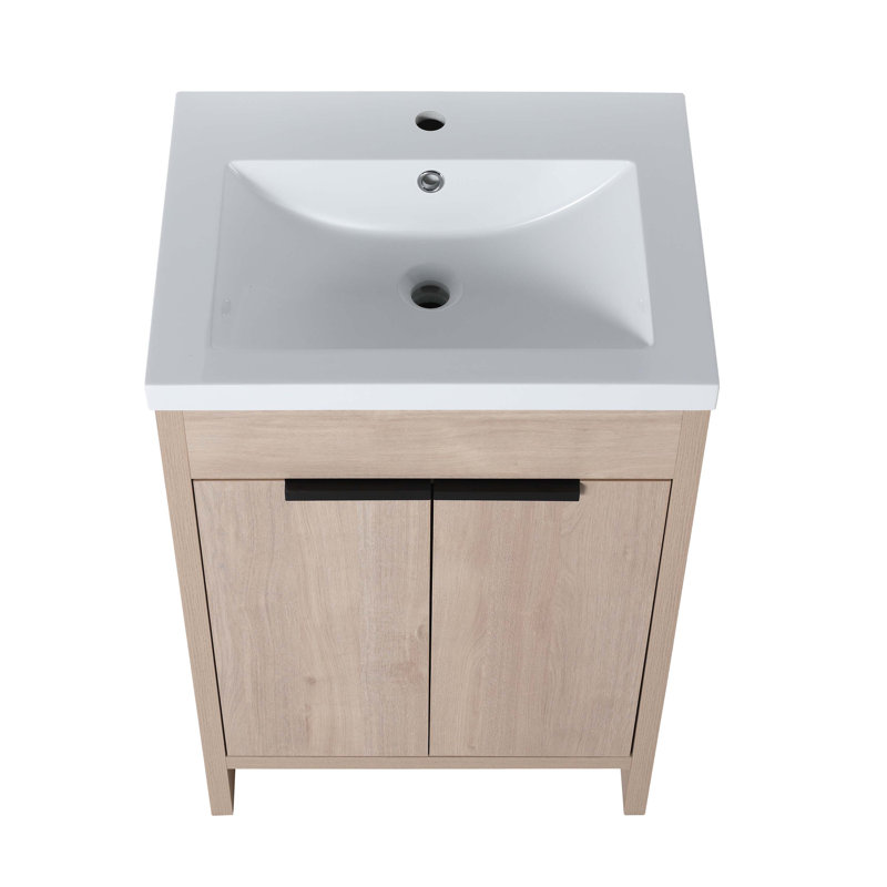Meuble-lavabo autoportant avec lavabo en résine