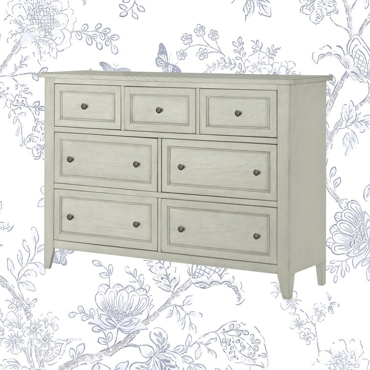 Stoughton 7 Drawer Dresser Rosecliff Heights Color: Weathered White