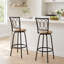 Ensemble de 2 tabourets de bar pivotants avec assise et dossier rembourrés, tabouret de comptoir moderne avec pieds en acier amovibles à hauteur réglable pour îlot de cuisine et bar pour la maison-2112830605