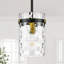 Luminaire suspendu pour îlot de cuisine 1 lumière 5,9 po avec abat-jour en verre martelé transparent Levona-288777735-508063792