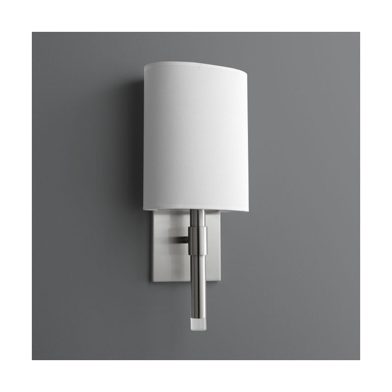 Appliquee à bras 1 lumière del Flovilla, Nickel satiné, Blanc