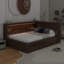 Lit de jour en bois pleine grandeur avec tablettes, USB, DEL et lit gigogne-1197226058