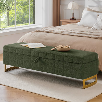 Banc de rangement rembourré 63 po pour lit très grand 63 po avec garde-corps amovible