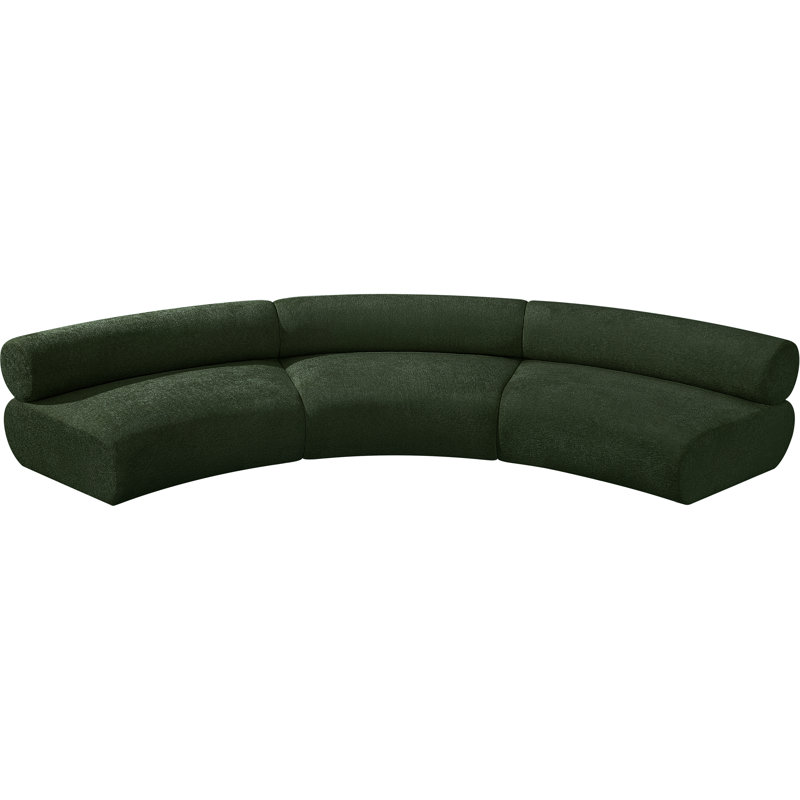 Canapé modulaire rembourré 152 po Bale, Tissu chenille vert