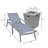 Outdoor Aluminum Chaise Lounge Armchair with Fire Pit Side Table-88151446