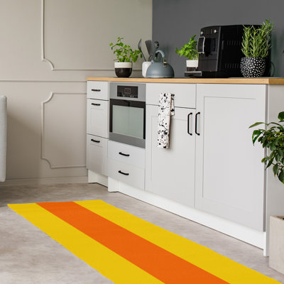 Tapis jaune/orange tissé à plat Miami