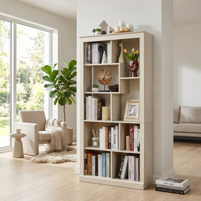 Bibliothèque modulaire ouverte avec rangement à compartiments multiples