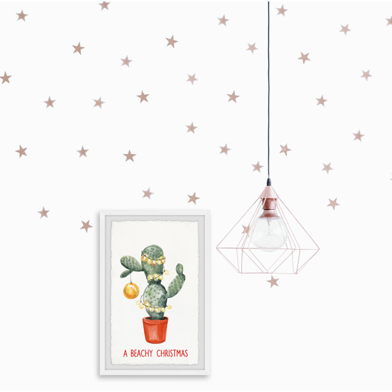 A Cactus Bloom - Single Picture Frame Painting, 30cm H x 20cm W x 3.81cm D