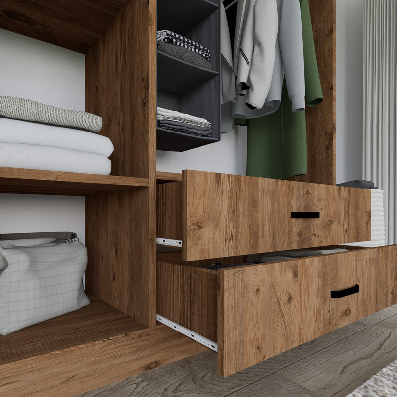 Berend 3 Door Manufactured Wood Wardrobe, Walnut