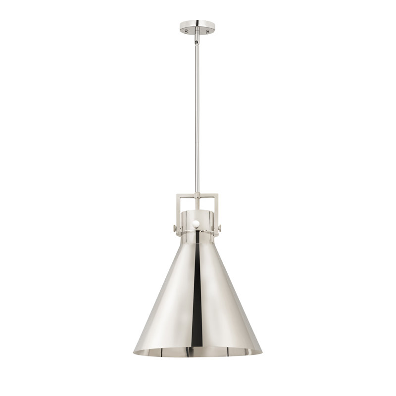 Berthenia 1 - Light Single Pendant, Polished Nickel, 19.63" H x 16" W x 16" D