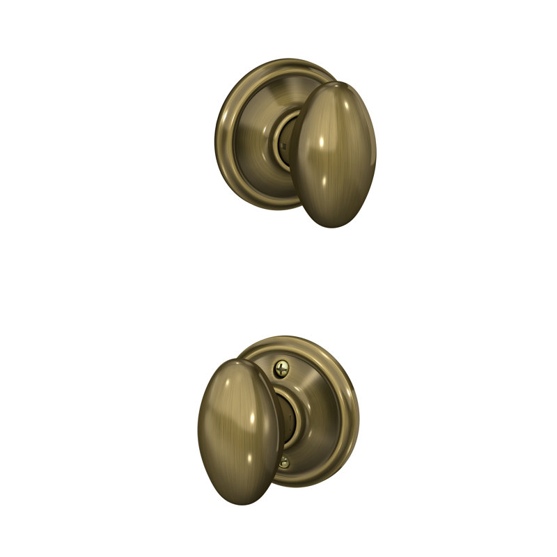 Siena Passage Door Knob with Rosette, Antique Brass