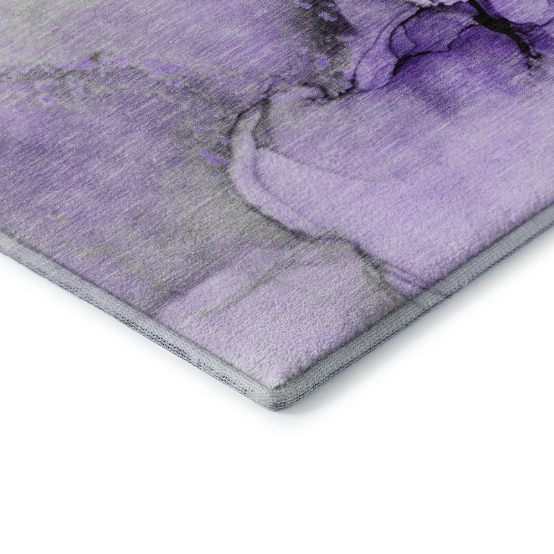 Tapis mauve lavable à la machine de qualité supérieure 5 pi x 7 pi 6 po Cerrito AMF506, Rectangle 5 pi x 7 pi 6 po