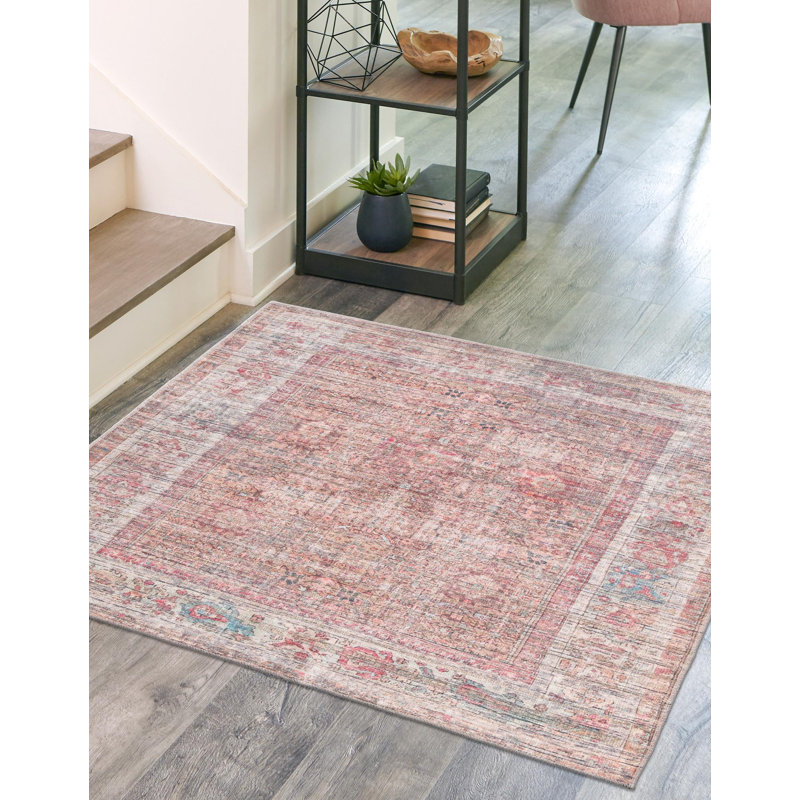 Engen Washable Oriental Indoor Rug, Square 7'3" x 7'3"
