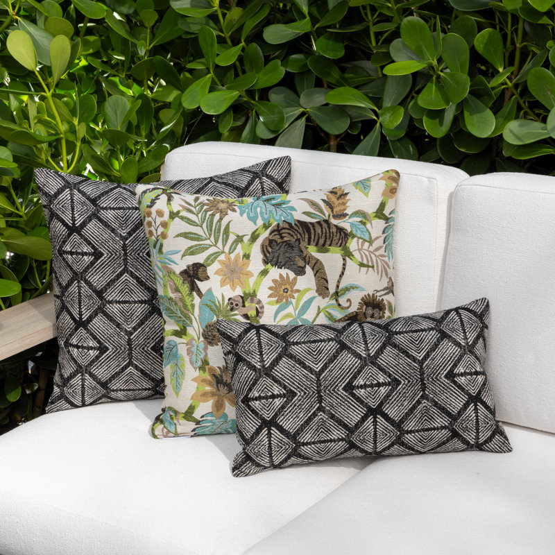 Bakuba Outdoor Rectangular Sunbrella® Pillow Cover & Insert, Ebony