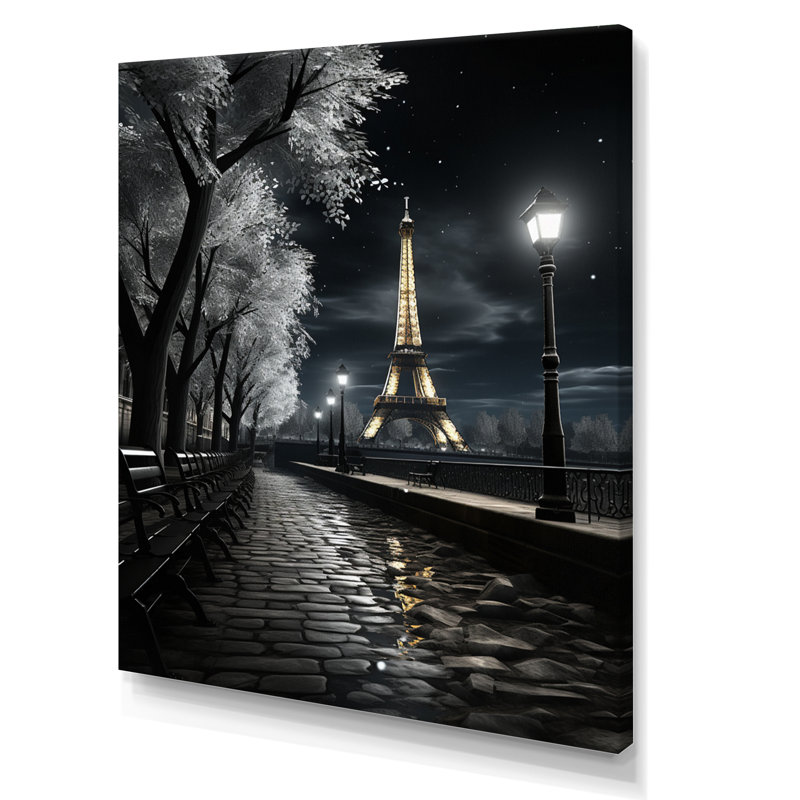 «Parisian Moonlit Night II», reproduction sur toile, H 32 po x l 24 po x P 1 po, Toile tendue
