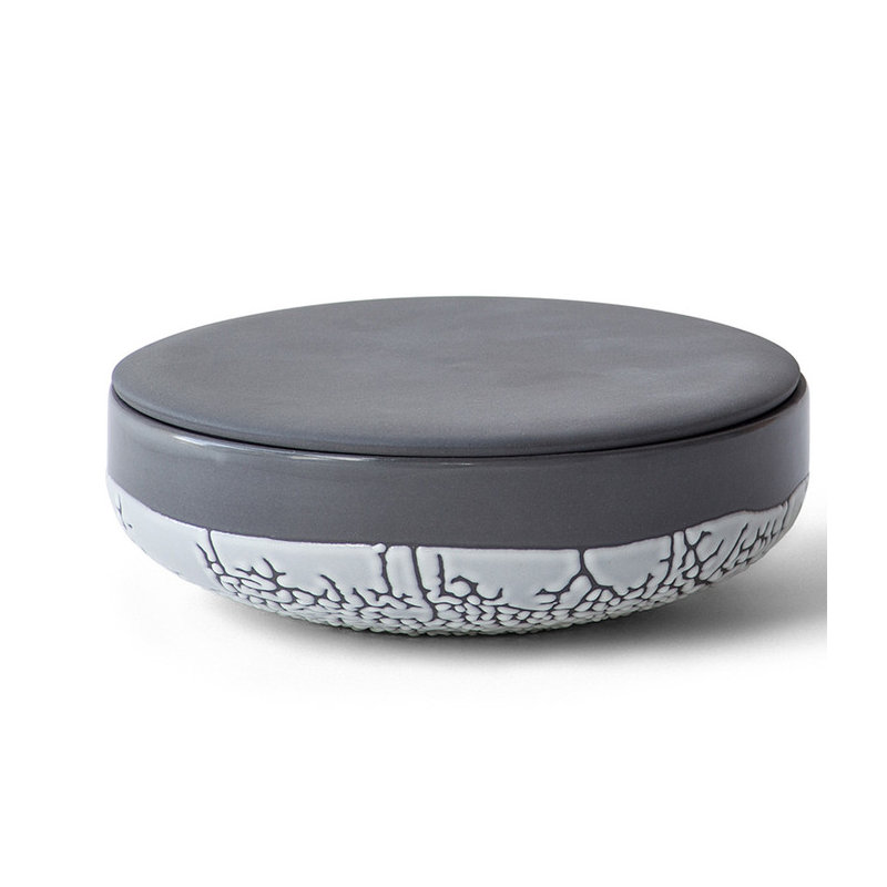 Boîte en céramique Lichen, H 2 po x l 5,5 po x P 5,5 po, Anthracite