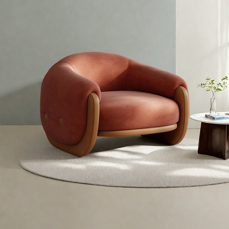 Fauteuil inclinable en bois de lin léger et luxueux, Poudre de rose