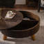Table basse ronde ronde avec espace de rangement - brun, 31,5 po
