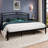 Einhomn  King Size Metal Platform Bed With Victorian Style Headboard, Heavy Duty Steel Slat Support, 12"under Bed Storage,easy Assembly, Black-1217625970-1217625975