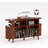 Modern Mid-Century Media Console, Grooved Wood, 55" Round Turntable Stand with Vinyl Storage, Charging Station and Display Shelves