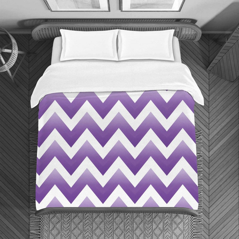 Housse de couette Jozephine, Housse de couette pour grand lit, Mauve / Blanc