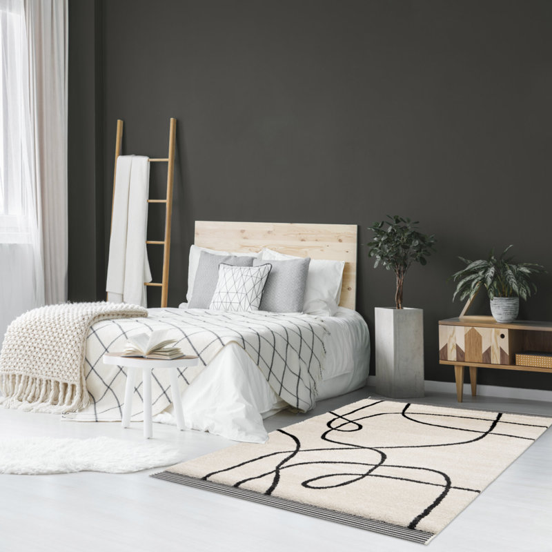 Bassim Abstract Area Rug, Rectangle 120 x 170cm
