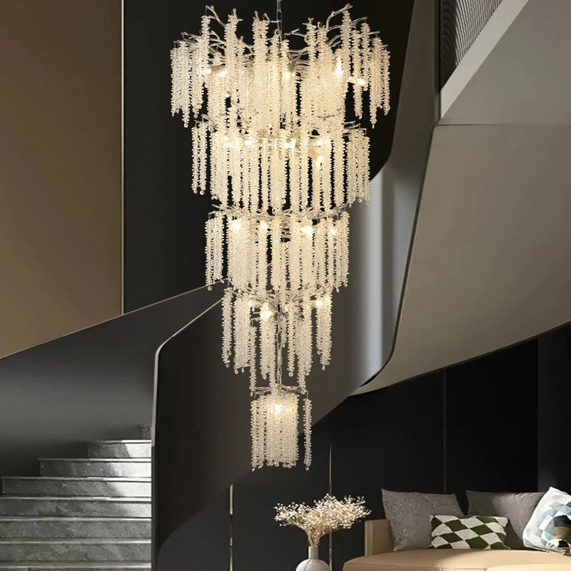 Crystal Chandelier For High Ceilings Tree Branch Chandelier, Large Chandeliers For Foyer Entryway Staircase Living Room