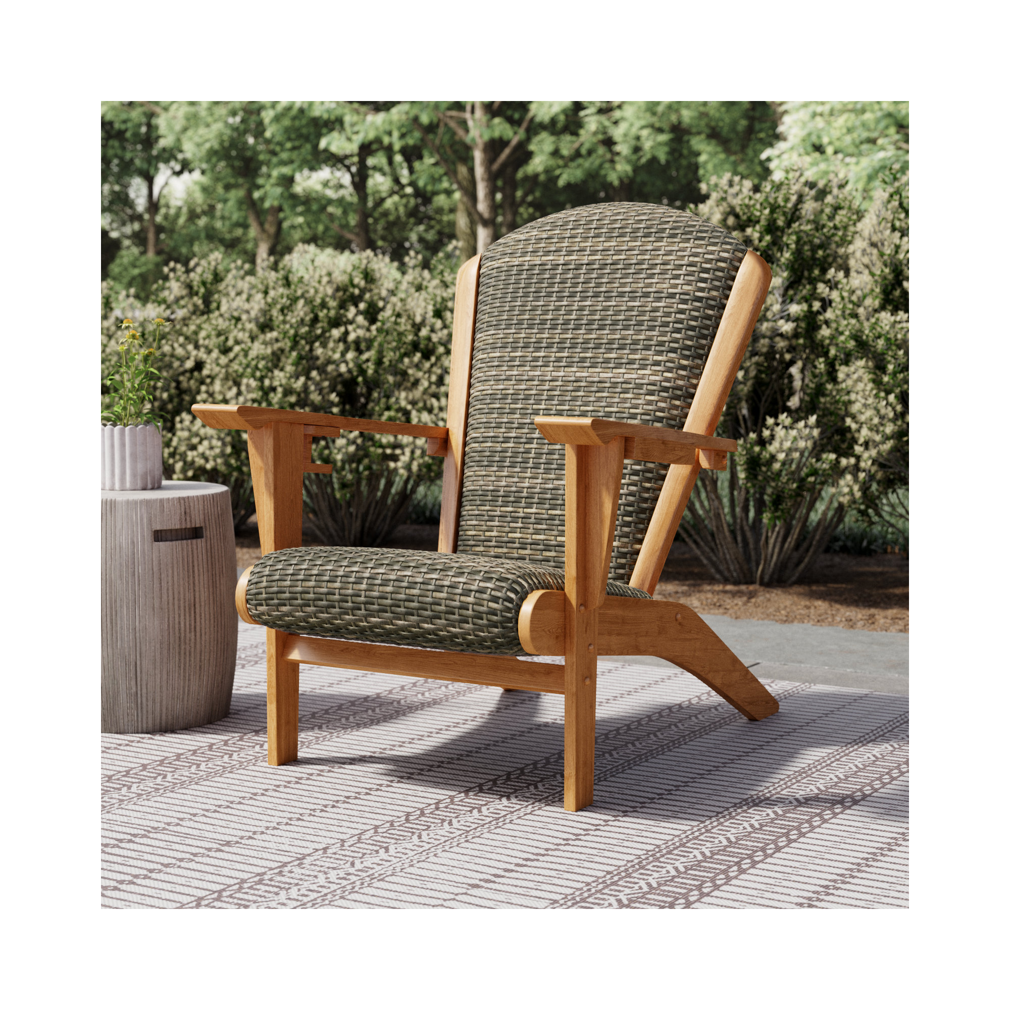 Watkins Teak Wood Outdoor Adirondack Chair