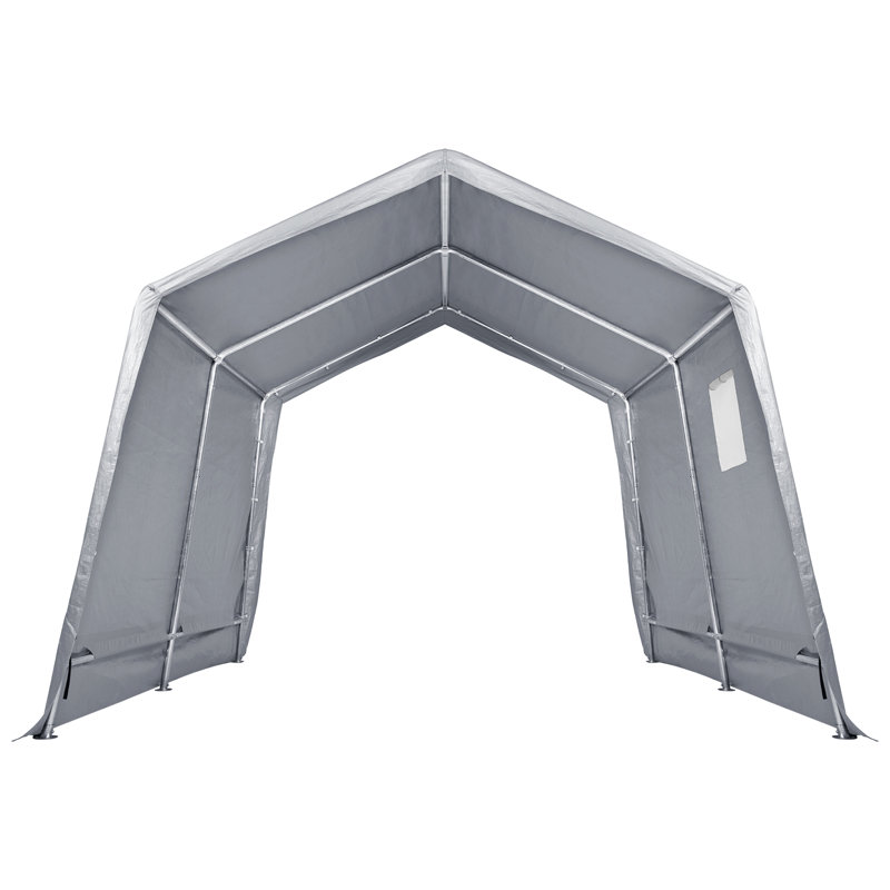 Gray 7' x 12' Portable Outdoor Storage Shed with Windows