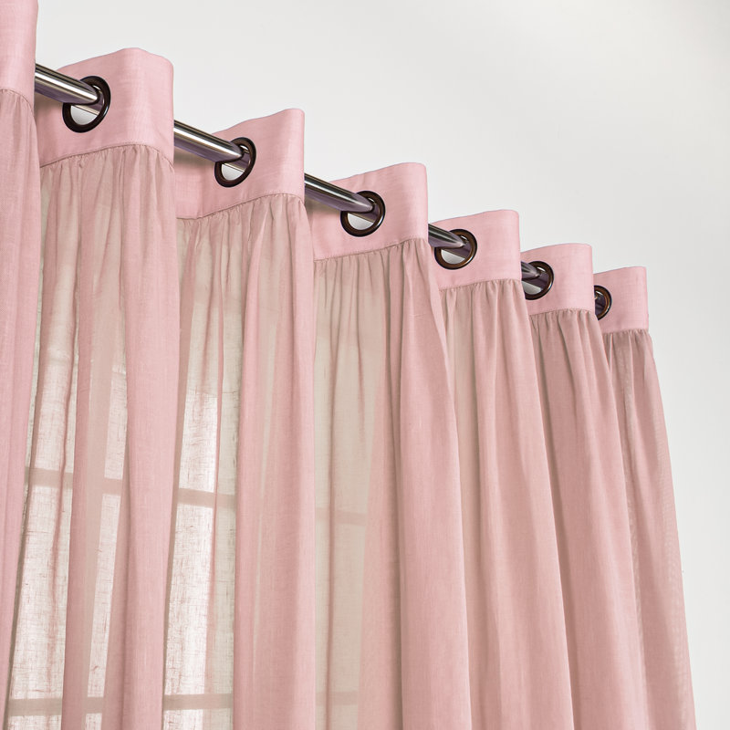 Rideaux semi-transparents avec œillets , L 52 po x L 84 po, Rose