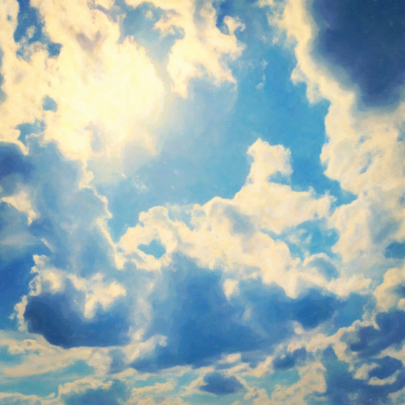 Clouds by Jen Lee - No Frame Print on Canvas, 61 cm H x 61 cm W x 3.81 cm D