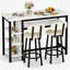 Ensemble de table de bar à hauteur de comptoir 2 personnes avec 2 tabourets rembourrés Euphemie-122808665