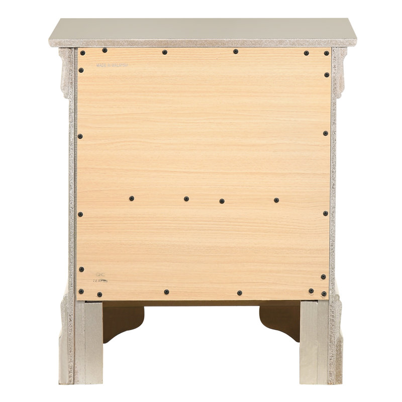 Élégante table de chevet métallique avec tiroirs, Or 2