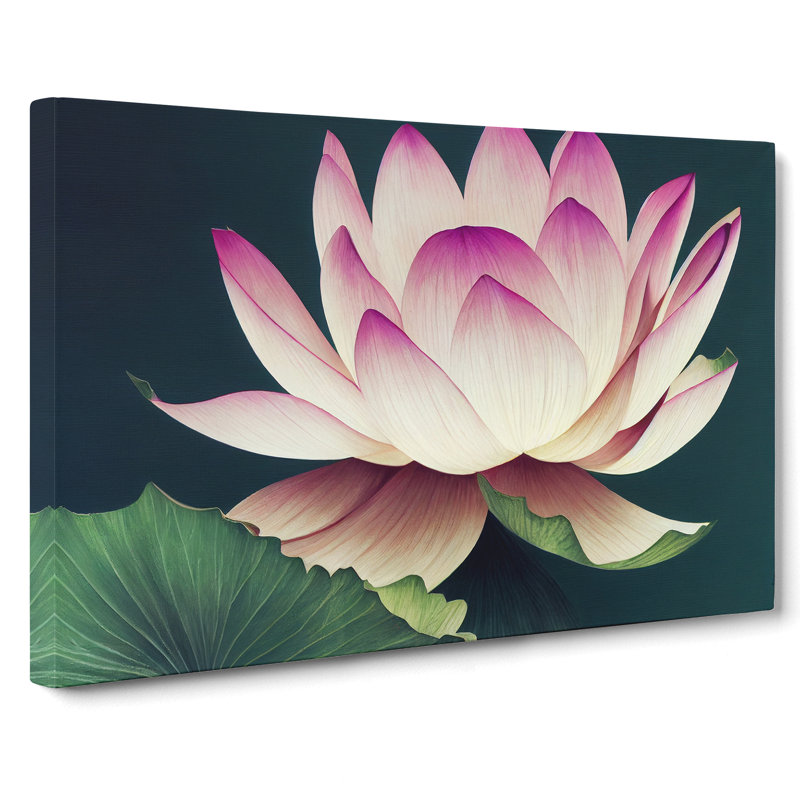 Cute Lotus Flower - Wrapped Canvas, 40cm H x 60cm W x 3cm D
