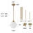 1-light Brass Frosted Glass Schoolhouse Single Pendant