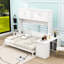 Grand lit escamotable mural avec bureau et tablettes de rangement-232492740
