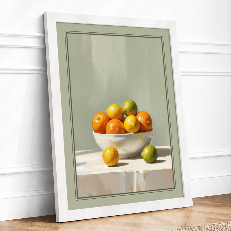 Citrus Still Life Minimalist - Print, A4 - 29.7 x 21.0 cm, White