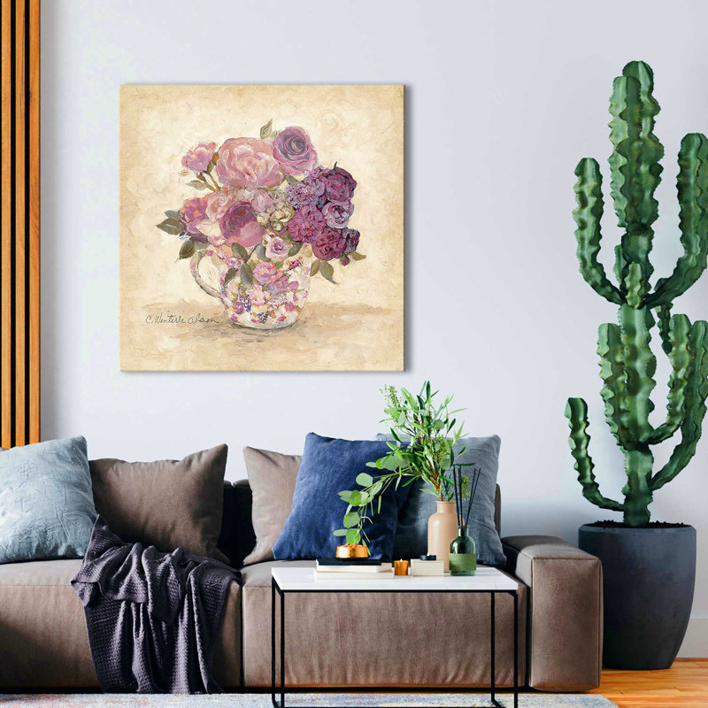 Petite Bouquet I (carré), H 36 po x l 36 po x P 1,5 po, Toile tendue