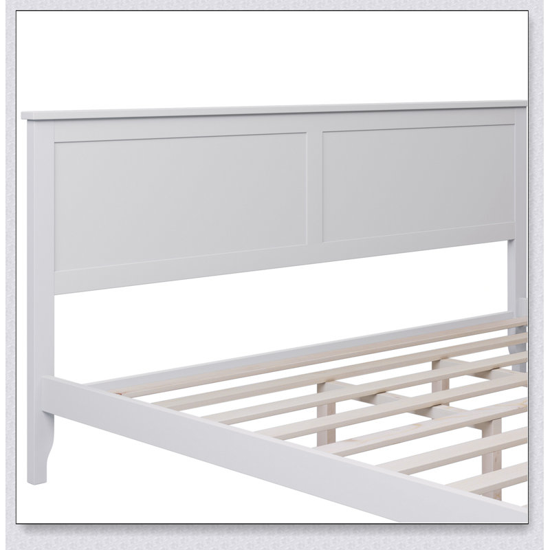 Lit plateforme en bois massif blanc