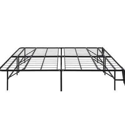 Black Foldable Metal Bed Frame Full Size - Strong And Stable, 14 Inch Height Mattress Not Included