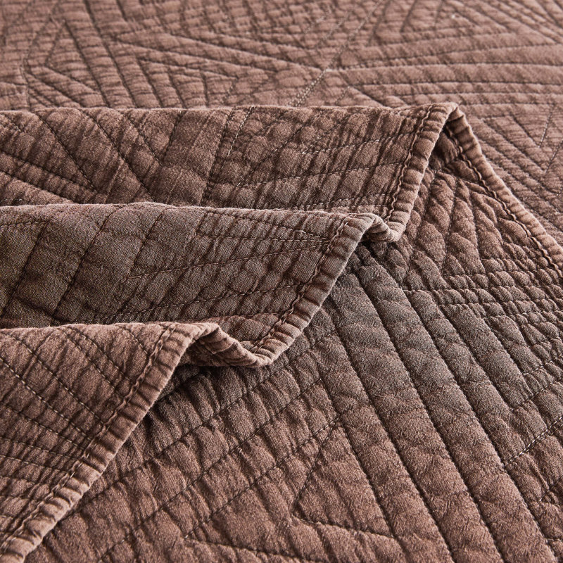 Ensemble de courtepointe Triangles, Grand lit, Espresso