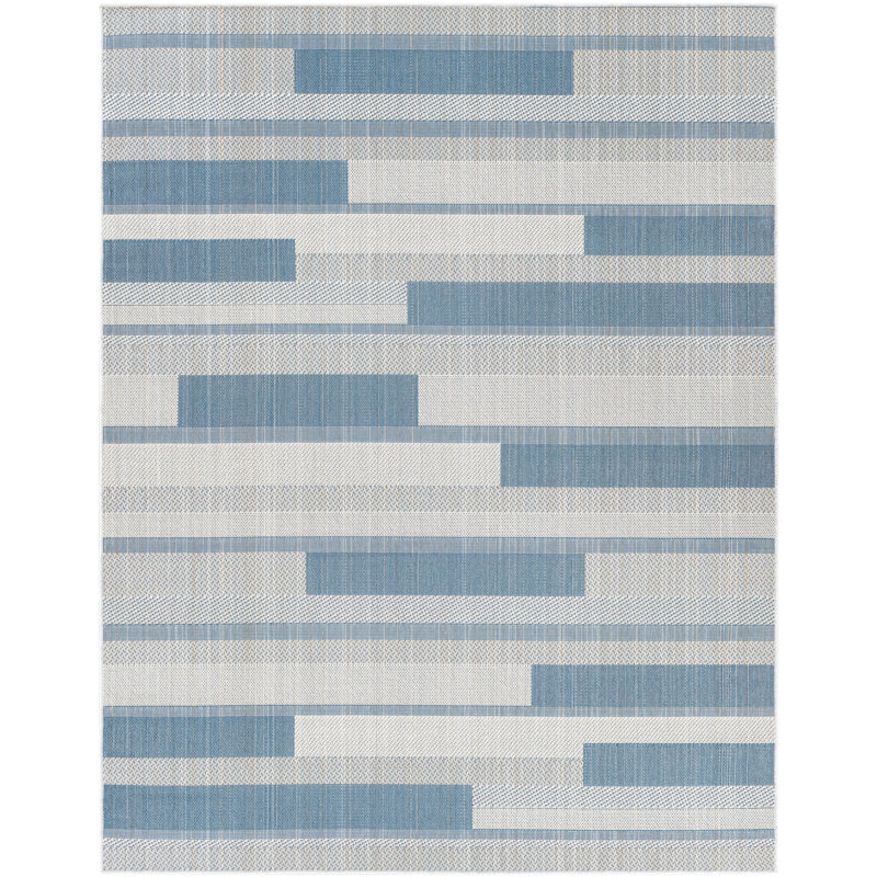 Krysta Striped Indoor / Outdoor Rug, Rectangle 5'3" x 7'