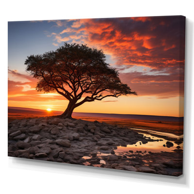 «Peach Black Maasai Mara National Reserve Sunset», reproduction sur toile