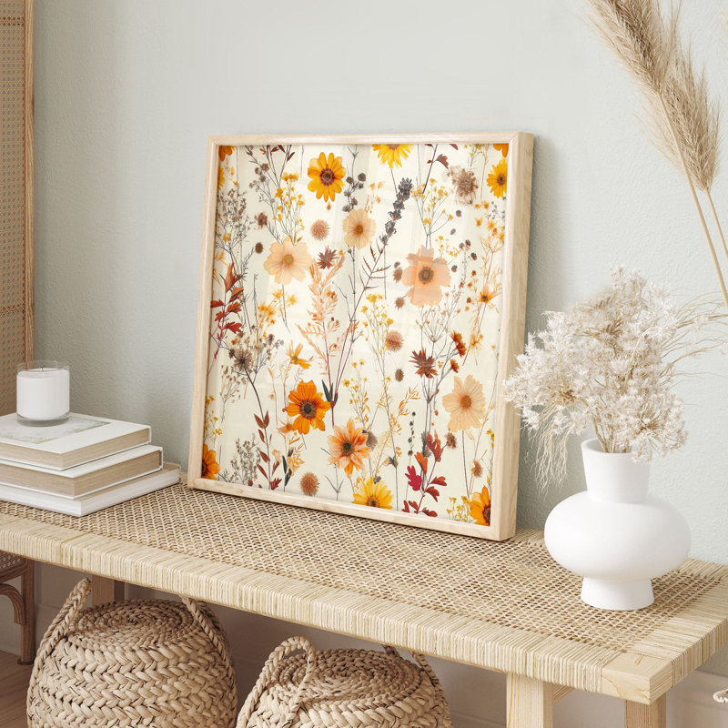 «Botanical Fall Wildflowers», impression de chalet sans cadre, H 20 po x l 20 po
