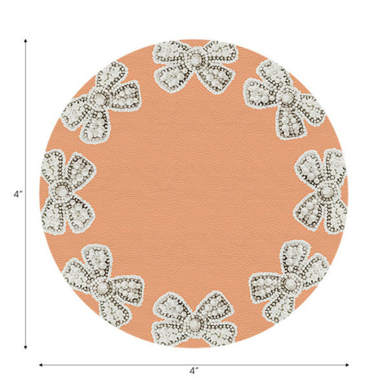 Sous-verres ronds en cuir Pearl, Pêche